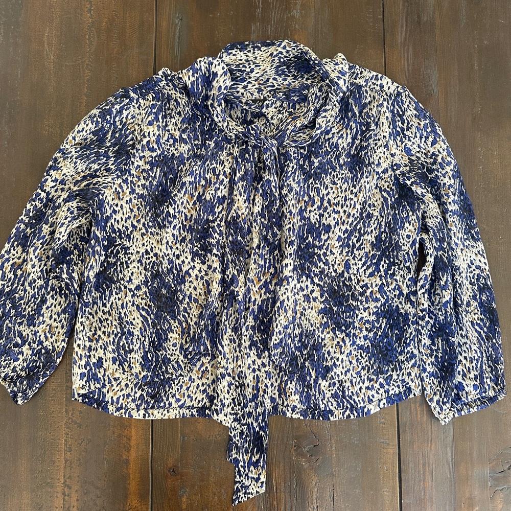 Silky sheer patterned blouse